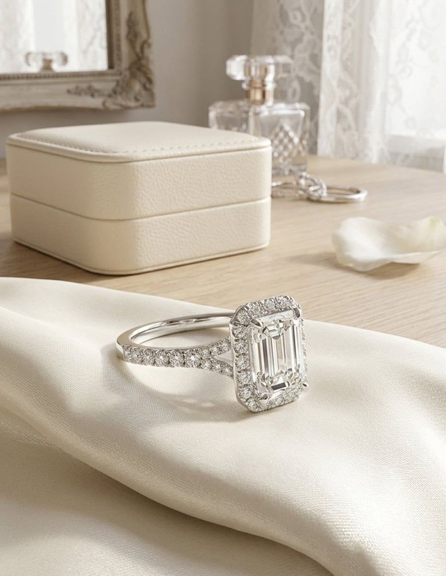 Anillo de compromiso - halo - AMORE369-EM-LG