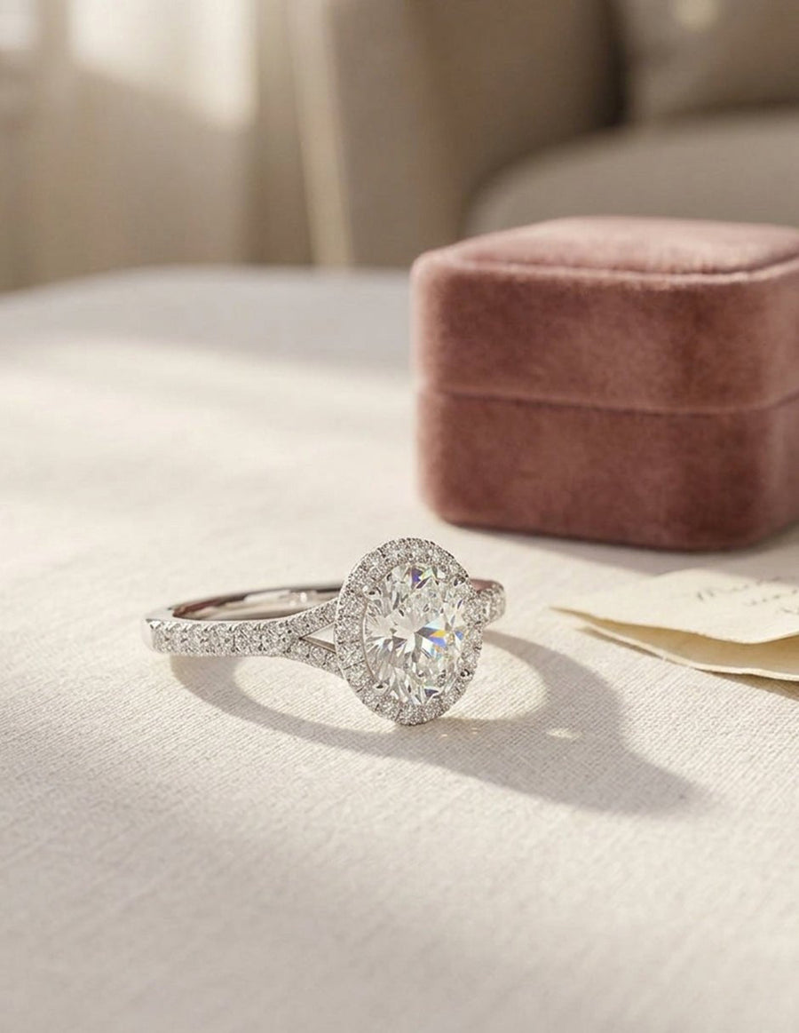 Anillo de compromiso - halo - AMORE369-OV-LG