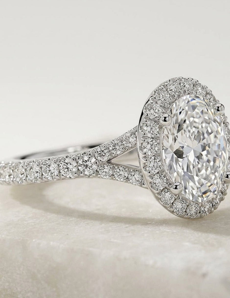 Anillo de compromiso - halo - AMORE369-OV-LG
