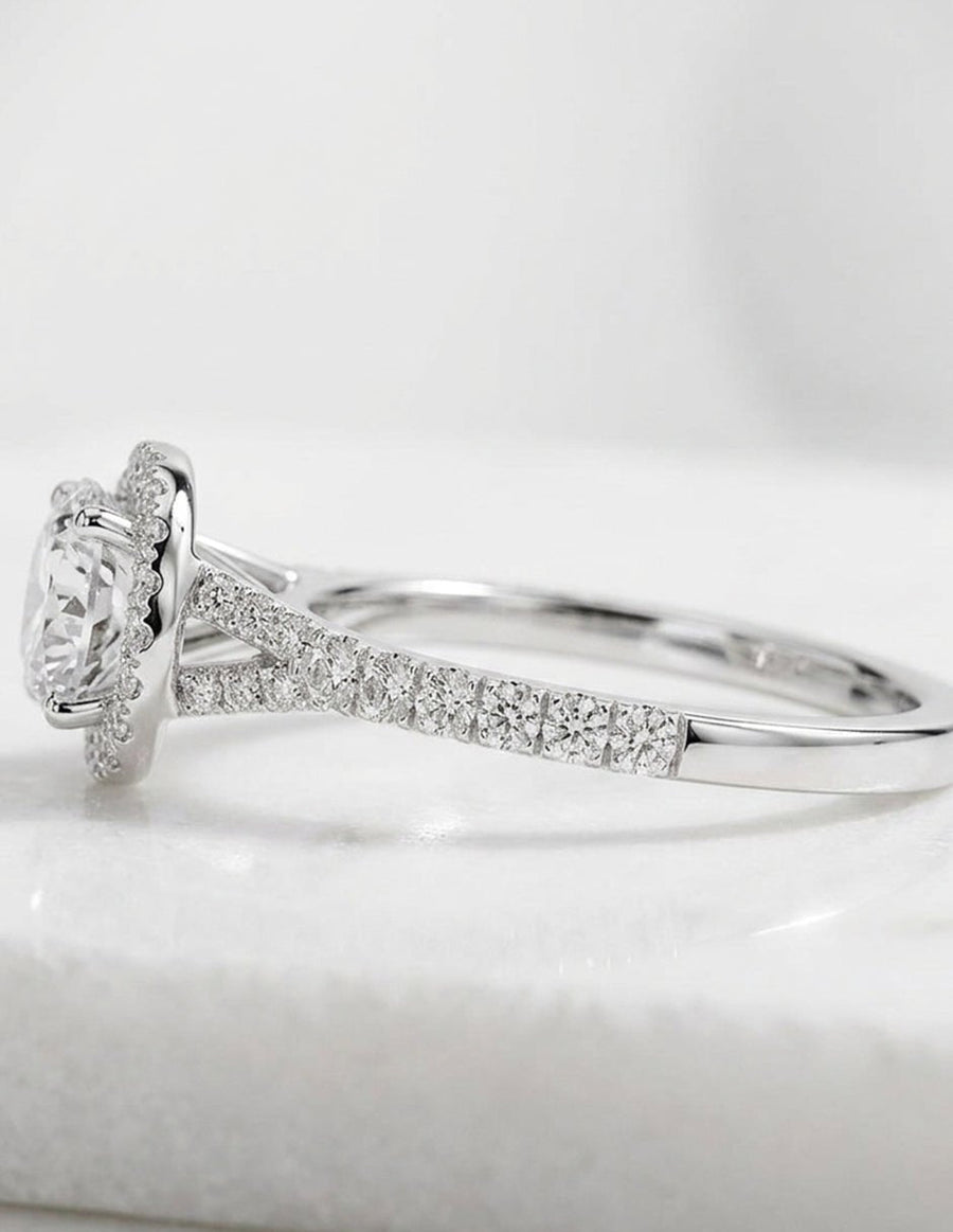 Anillo de compromiso - halo - AMORE369-RD-LG