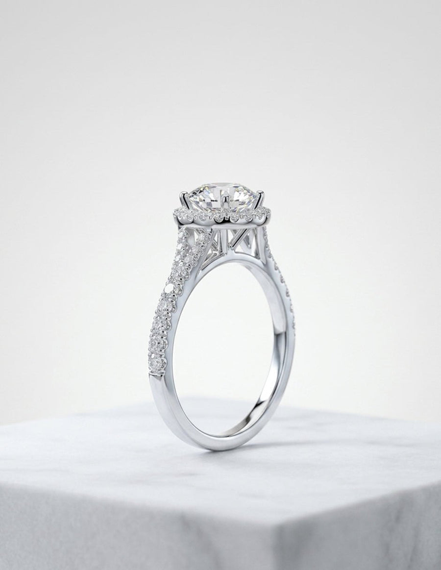Anillo de compromiso - halo - AMORE369-RD-LG
