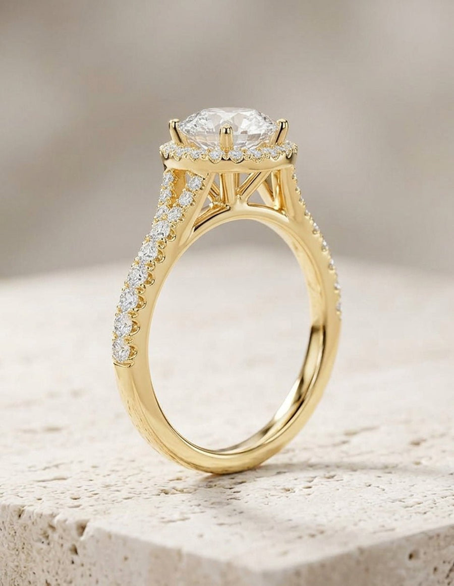 Anillo de compromiso - halo - AMORE369-RD-LG