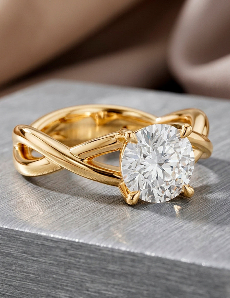 Anillo de Compromiso - solitario - AMORE37-RD-CZ