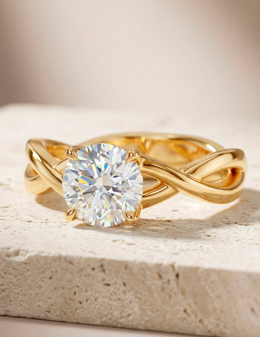 Anillo de Compromiso - solitario - AMORE37-RD-CZ