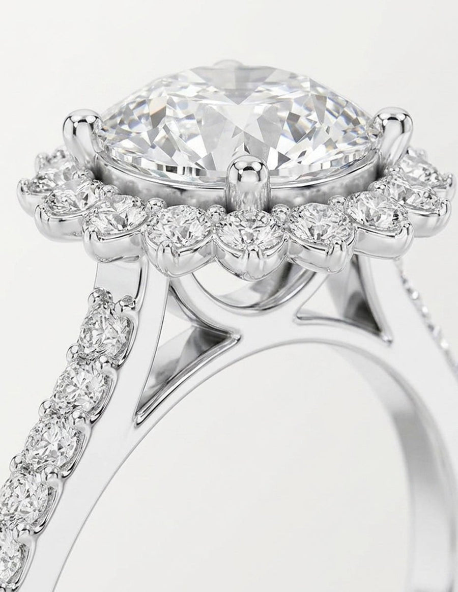 Anillo de compromiso - halo - AMORE371-RD-LG