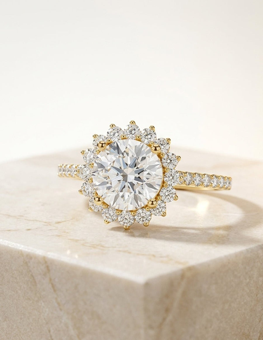 Anillo de compromiso - halo - AMORE371-RD-LG