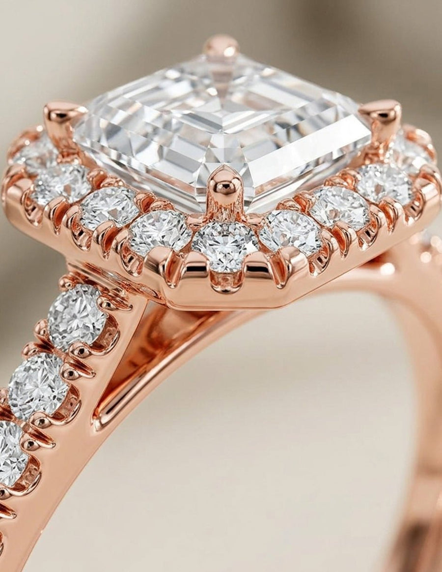 Anillo de compromiso - halo - AMORE372-AS-LG