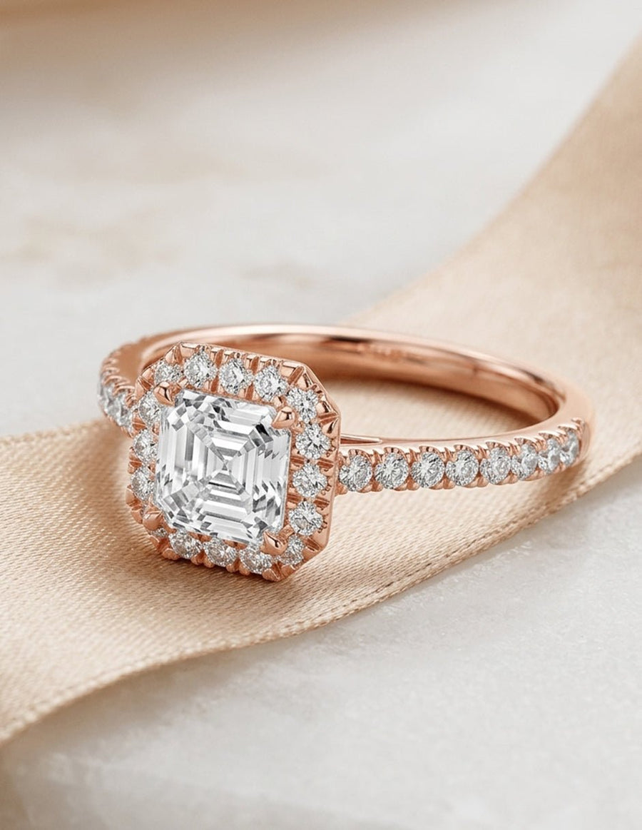 Anillo de compromiso - halo - AMORE372-AS-LG