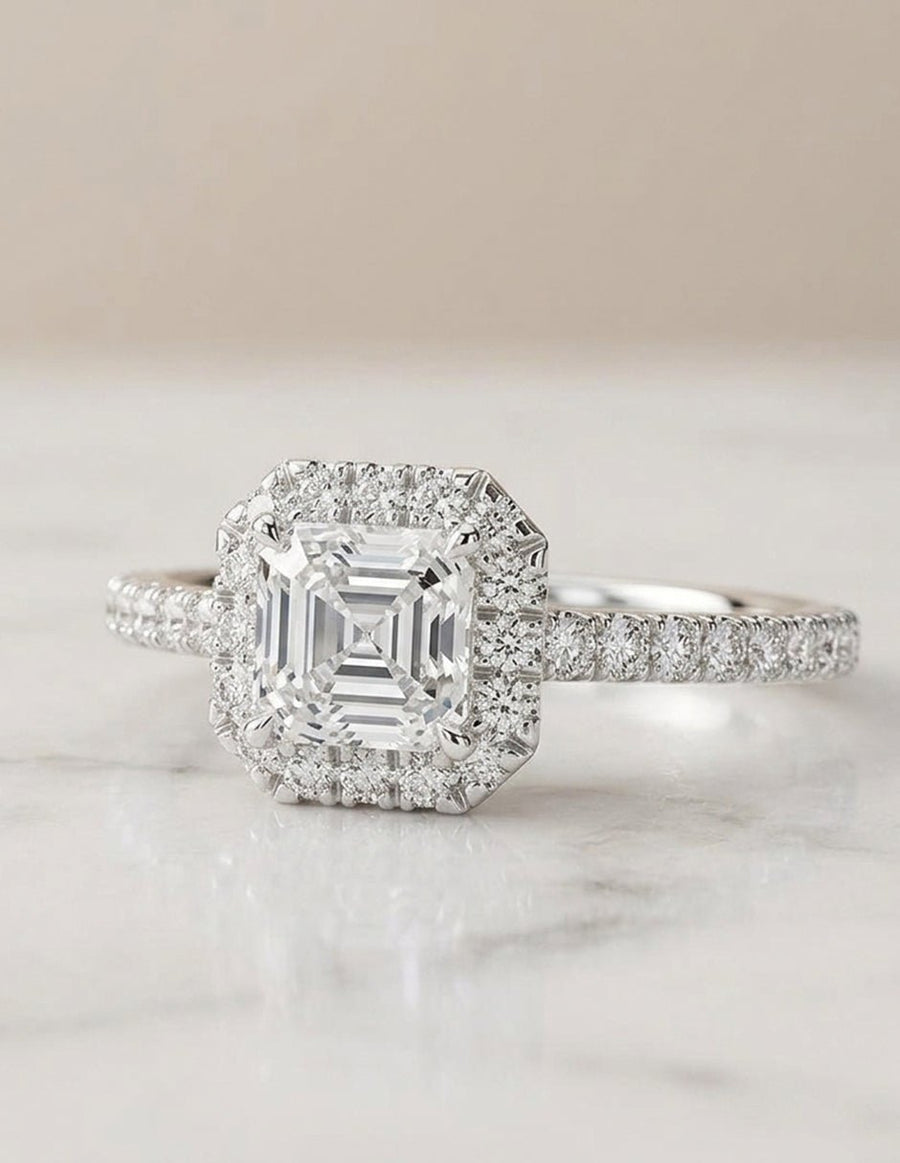 Anillo de compromiso - halo - AMORE372-AS-LG