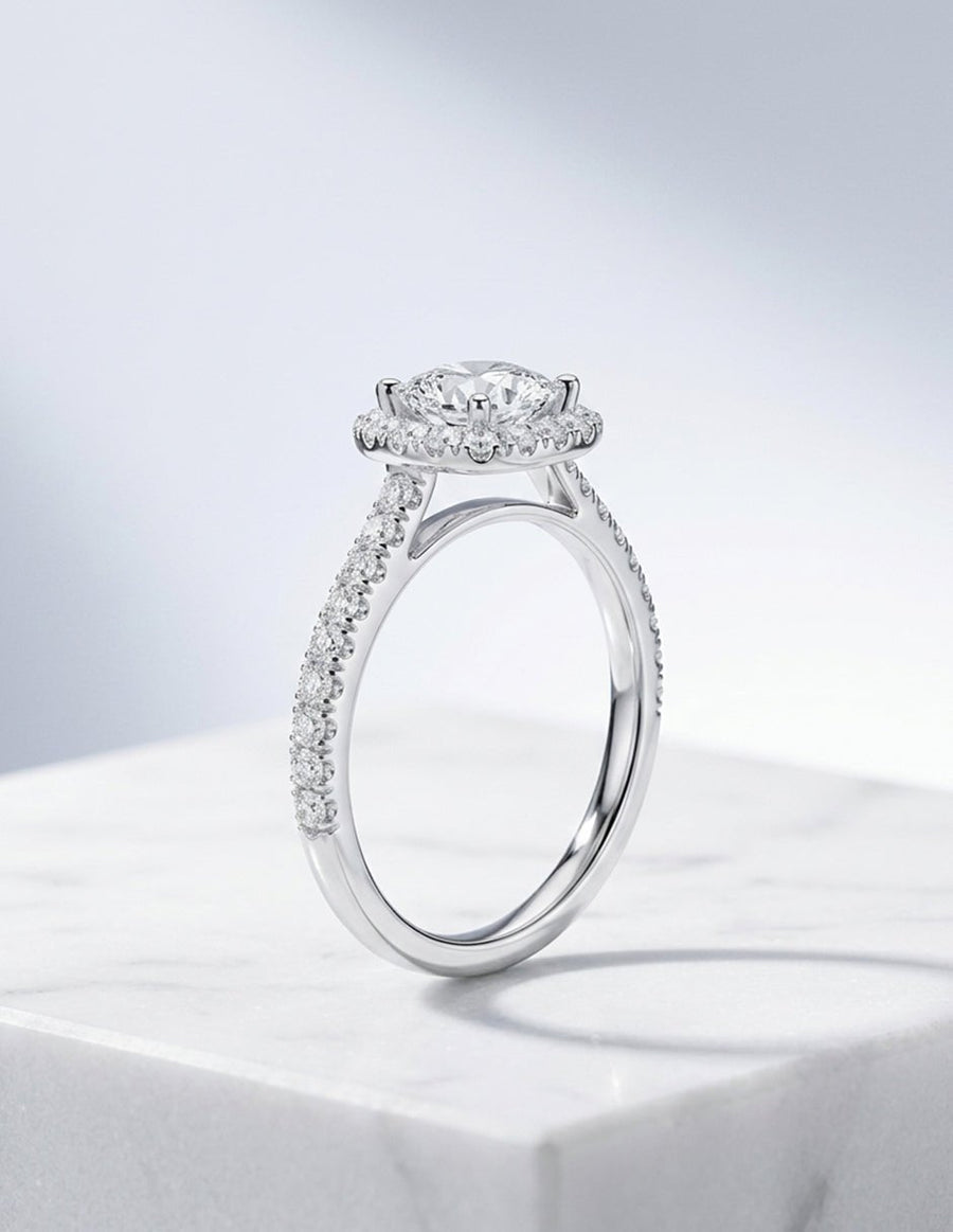 Anillo de compromiso - halo - AMORE372-CU-LG
