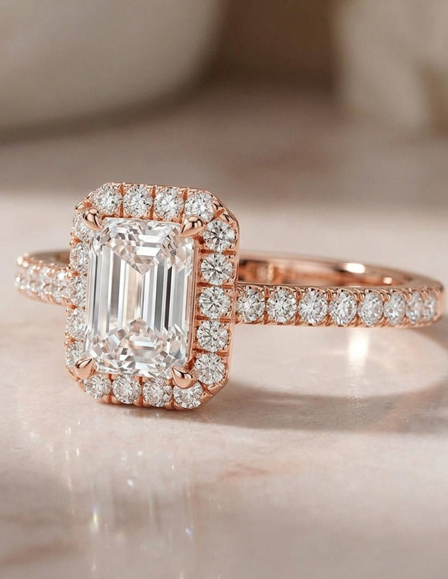Anillo de compromiso - halo - AMORE372-EM-LG