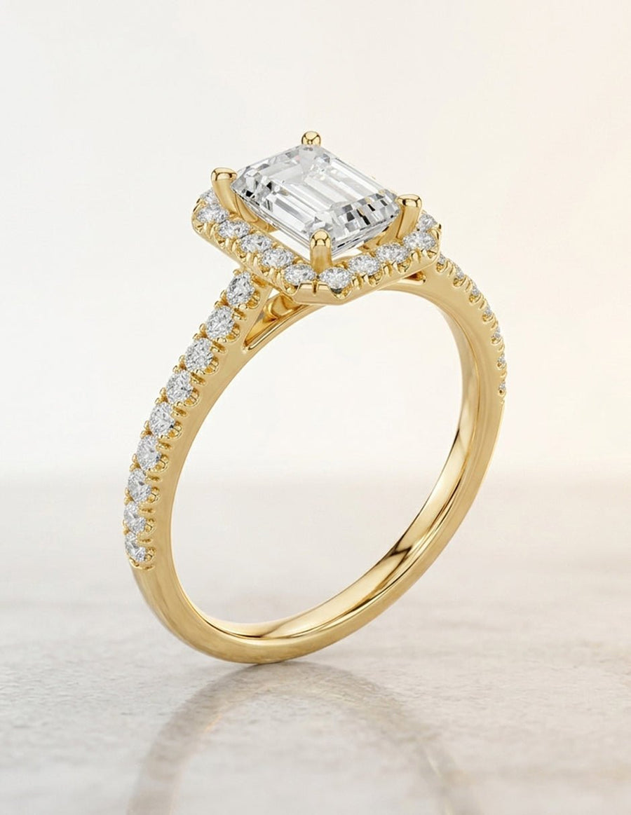 Anillo de compromiso - halo - AMORE372-EM-LG