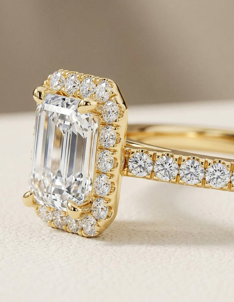 Anillo de compromiso - halo - AMORE372-EM-LG