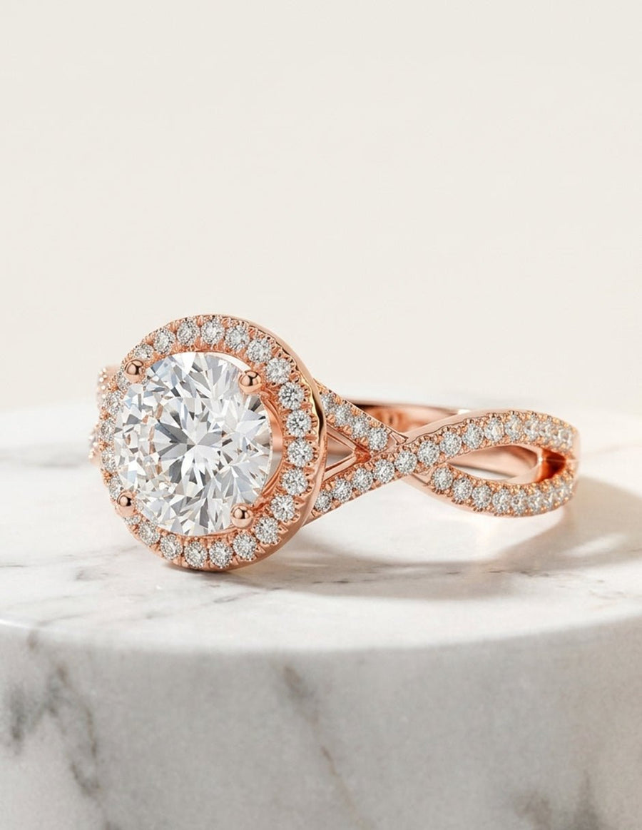 Anillo de compromiso - halo - AMORE373-RD-LG
