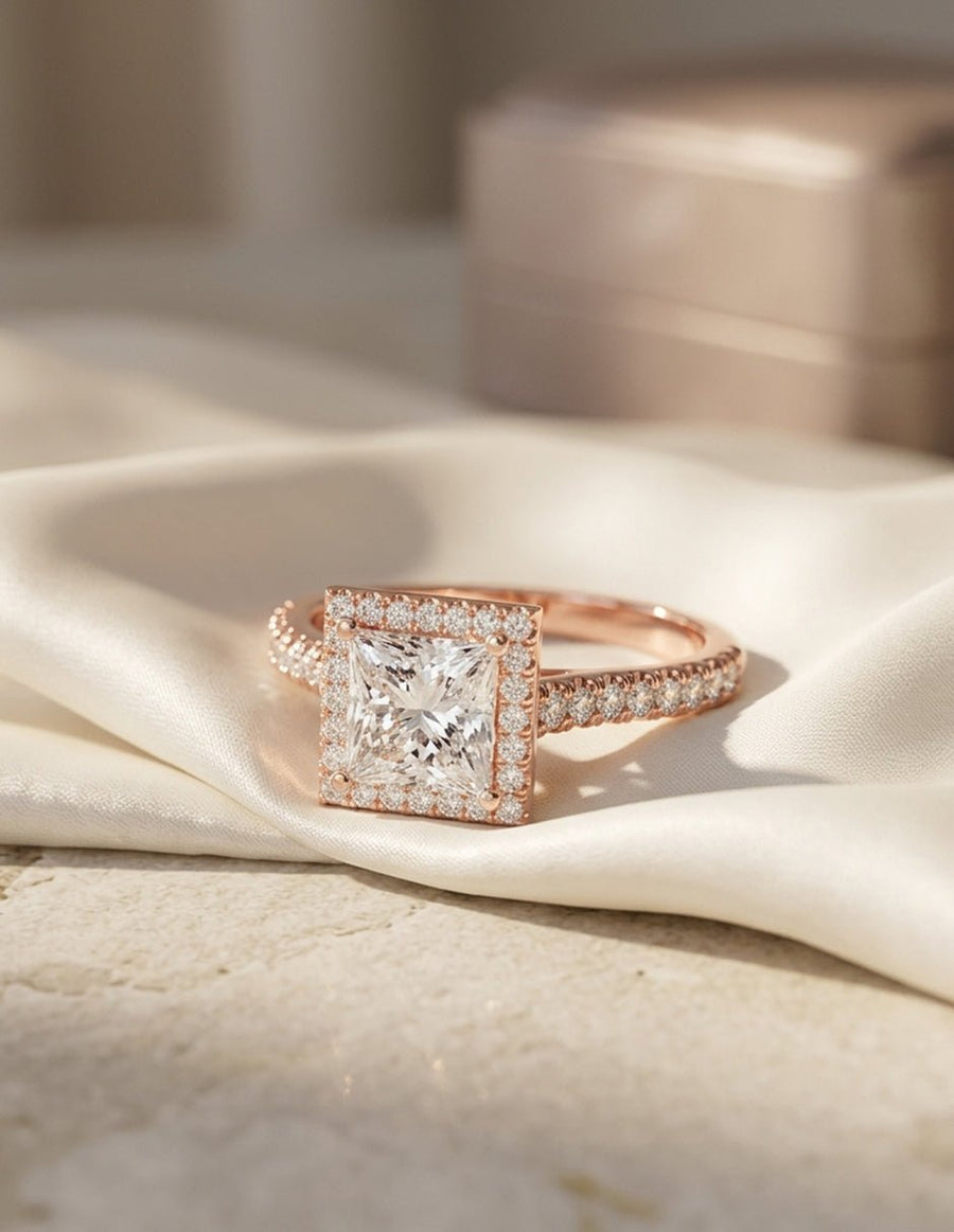 Anillo de compromiso - halo - AMORE374-PR-LG