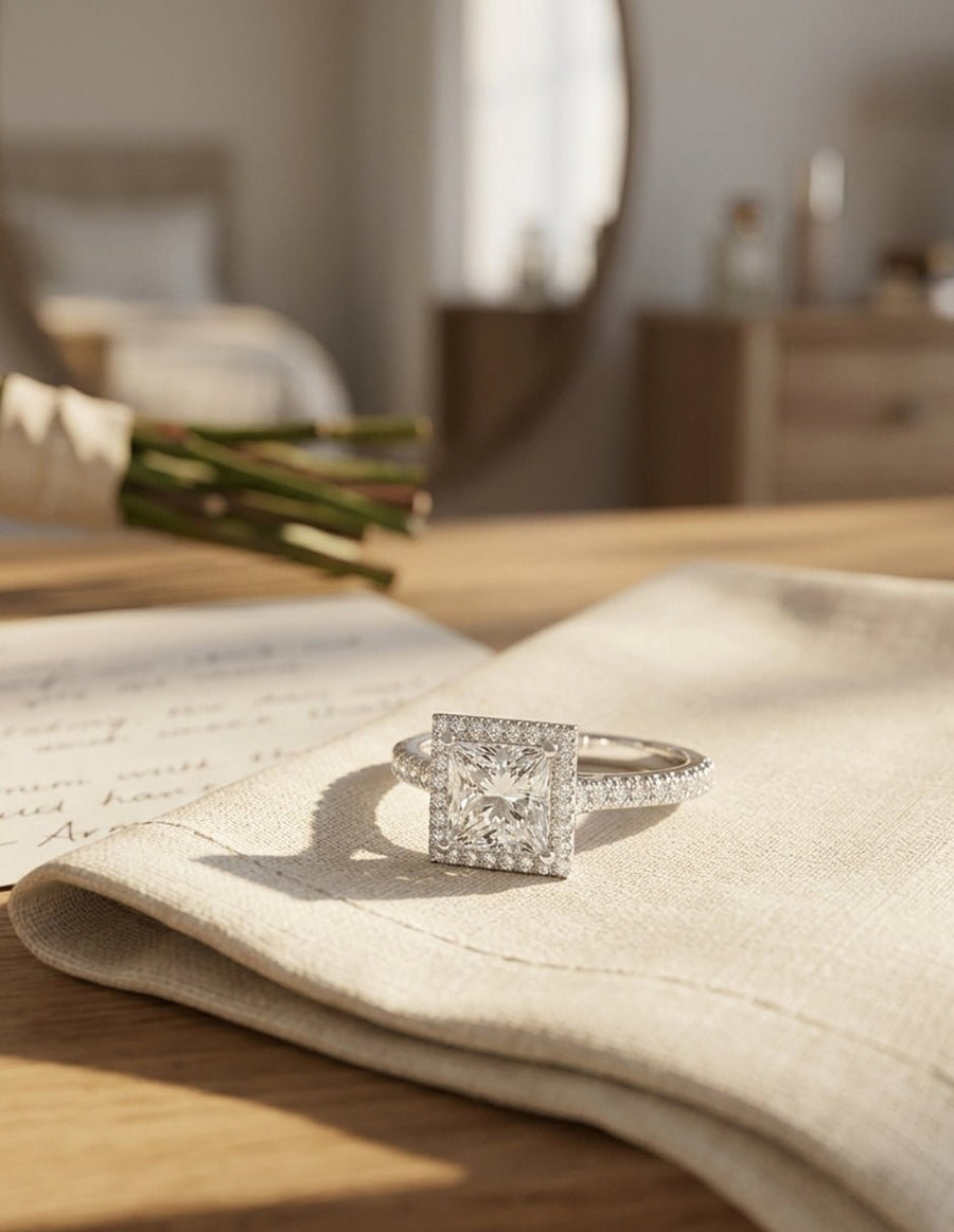 Anillo de compromiso - halo - AMORE374-PR-LG