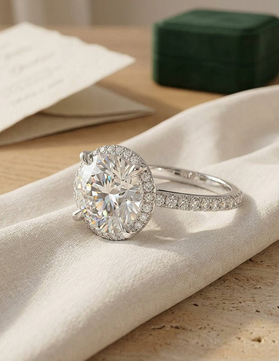 Anillo de compromiso - halo - AMORE375-RD-LG