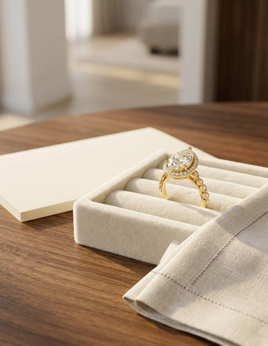 Anillo de compromiso - halo - AMORE377-PE-LG