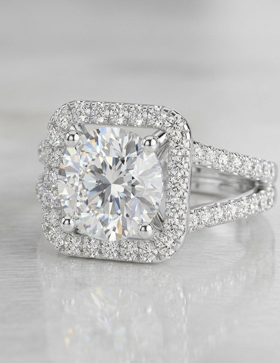 Anillo de compromiso - halo - AMORE379-RD-LG