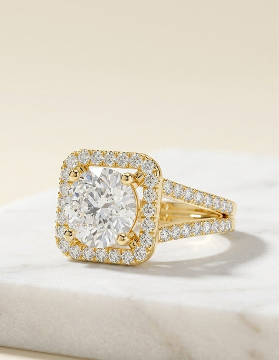 Anillo de compromiso - halo - AMORE379-RD-LG