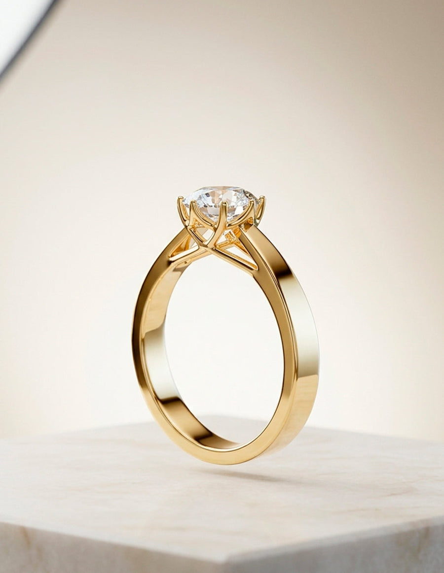 Anillo de Compromiso - solitario - AMORE38-RD-CZ