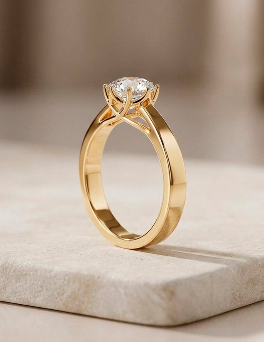 Anillo de Compromiso - solitario - AMORE38-RD-CZ