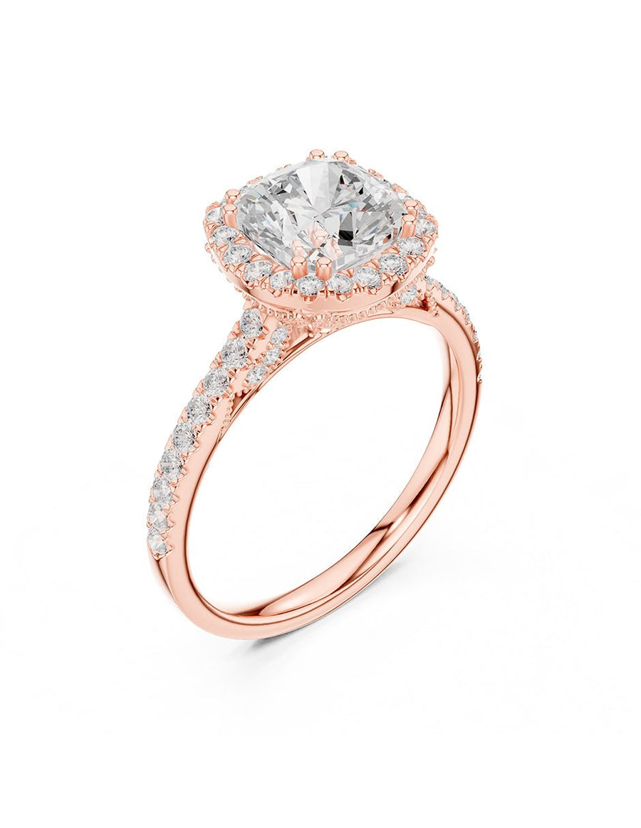 Anillo de compromiso - halo - AMORE380-CU-LG