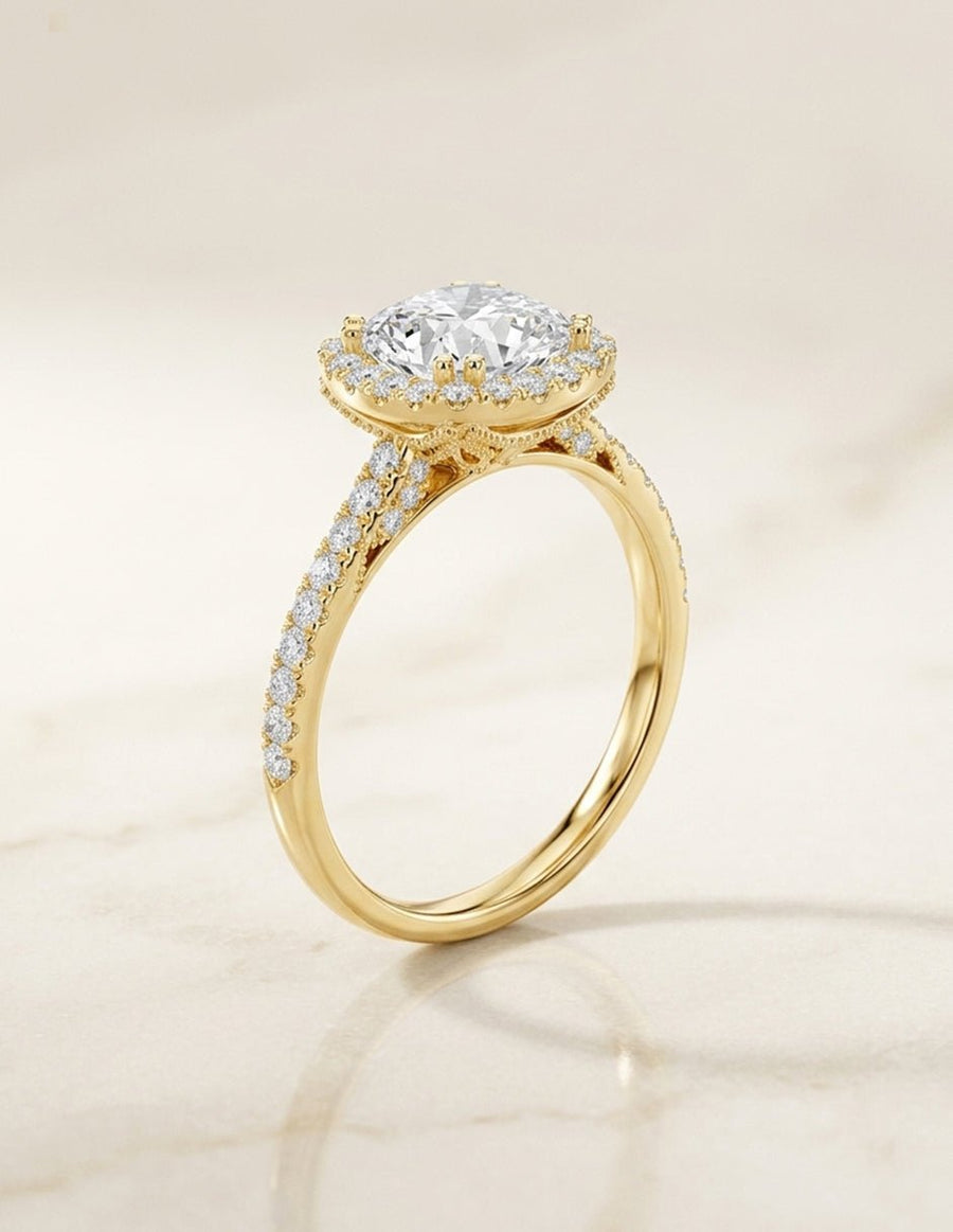 Anillo de compromiso - halo - AMORE380-CU-LG
