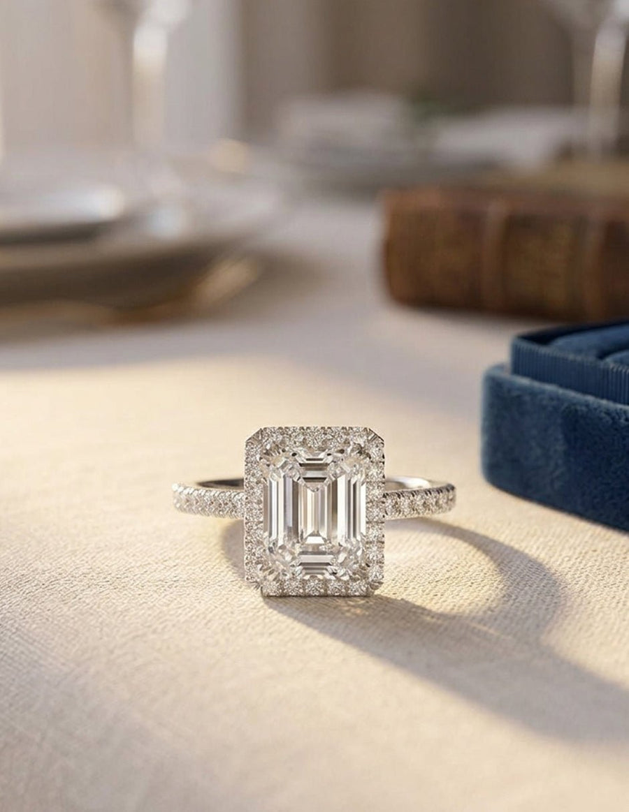 Anillo de compromiso - halo - AMORE381-EM-LG