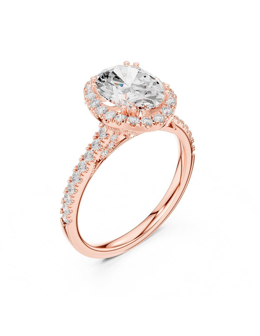 Anillo de compromiso - halo - AMORE381-OV-LG