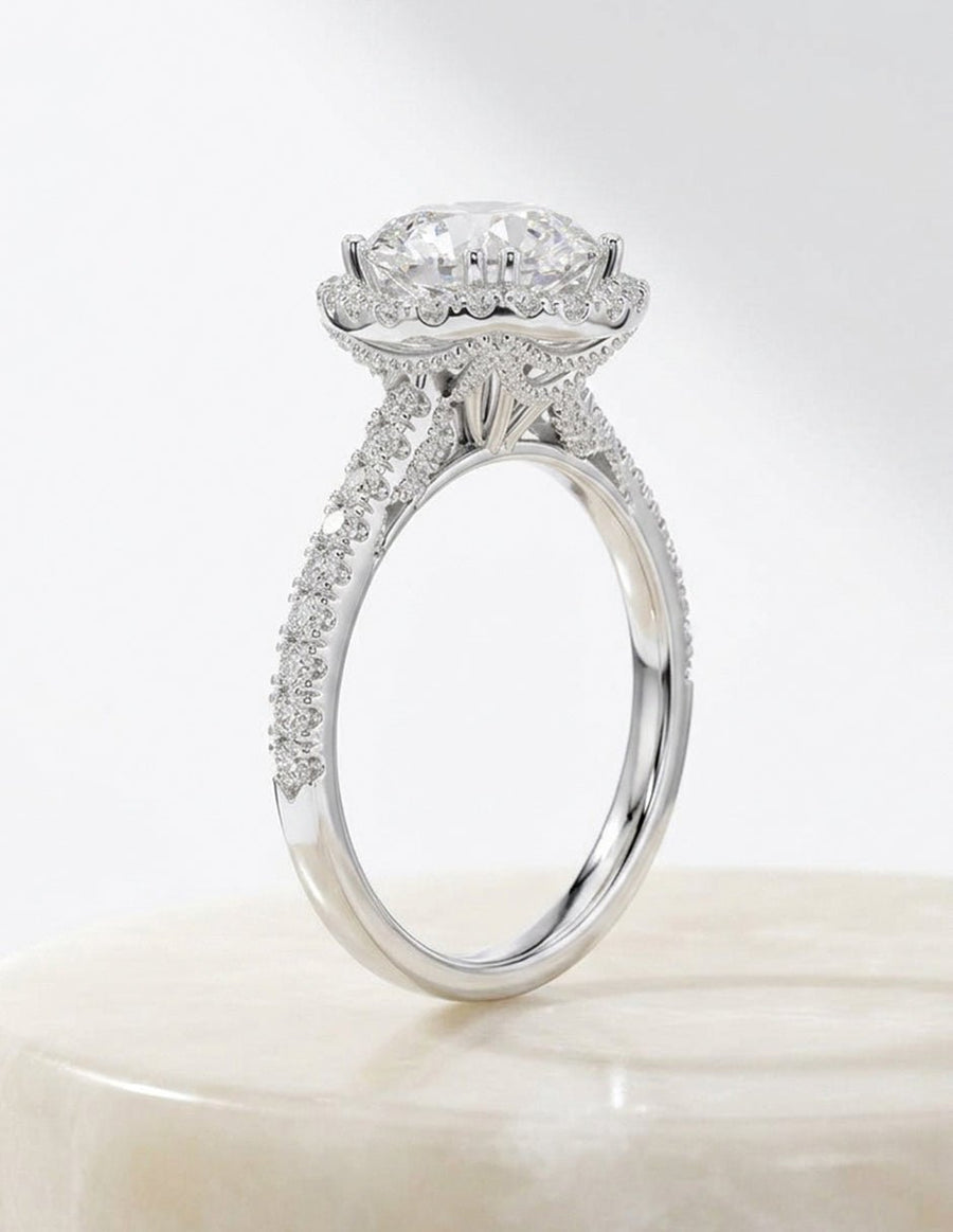 Anillo de compromiso - halo - AMORE381-RD-LG