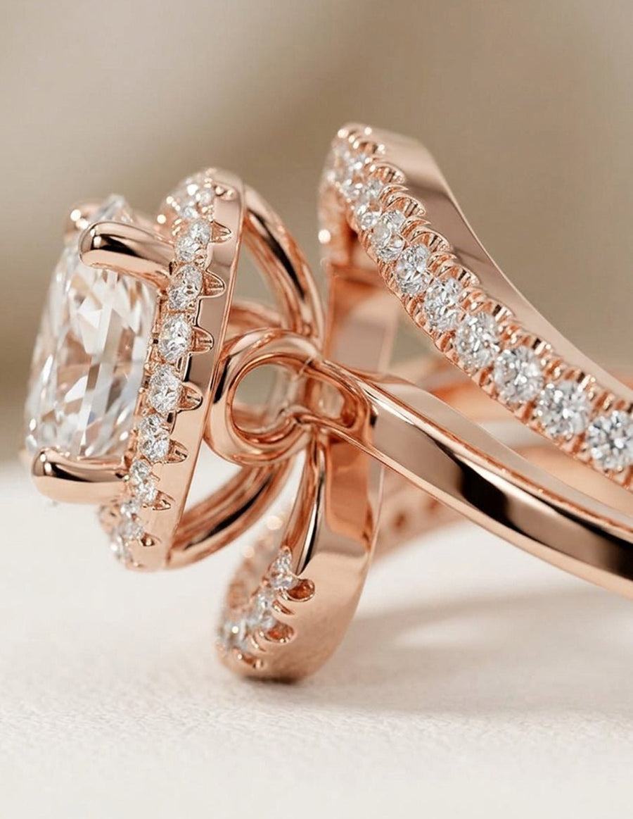 Anillo de compromiso - halo - AMORE383-OV-LG
