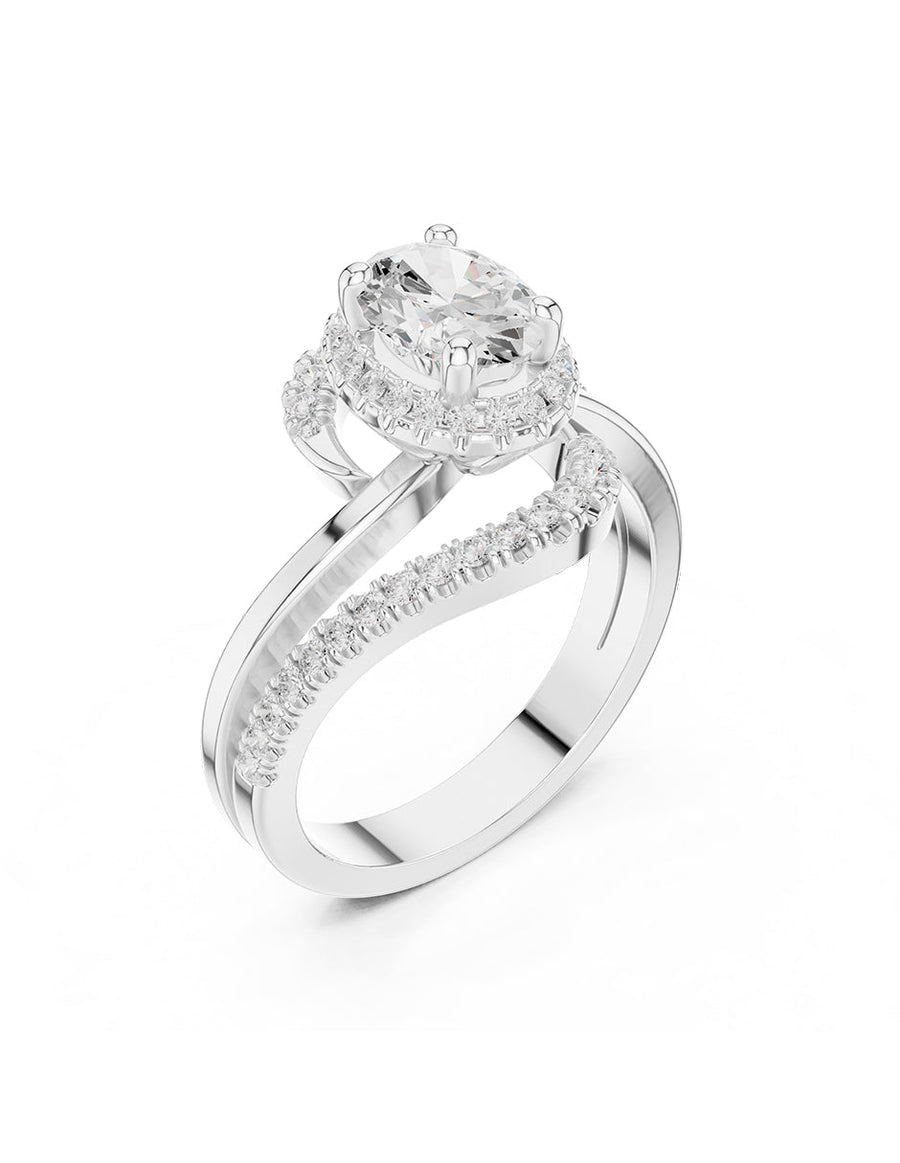Anillo de compromiso - halo - AMORE383-OV-LG