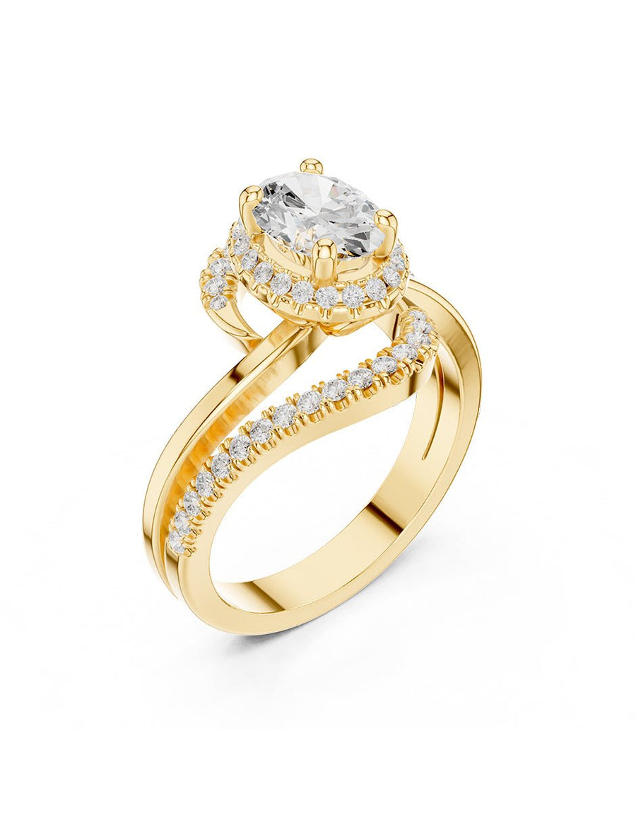Anillo de compromiso - halo - AMORE383-OV-LG