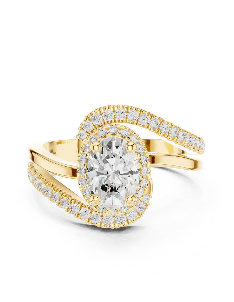 Anillo de compromiso - halo - AMORE383-OV-LG
