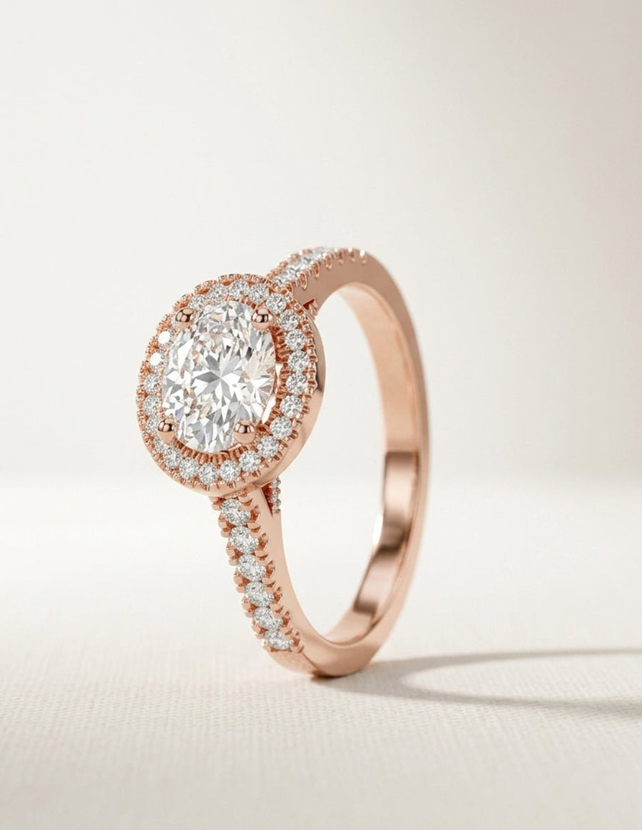 Anillo de compromiso - halo - AMORE384-OV-LG