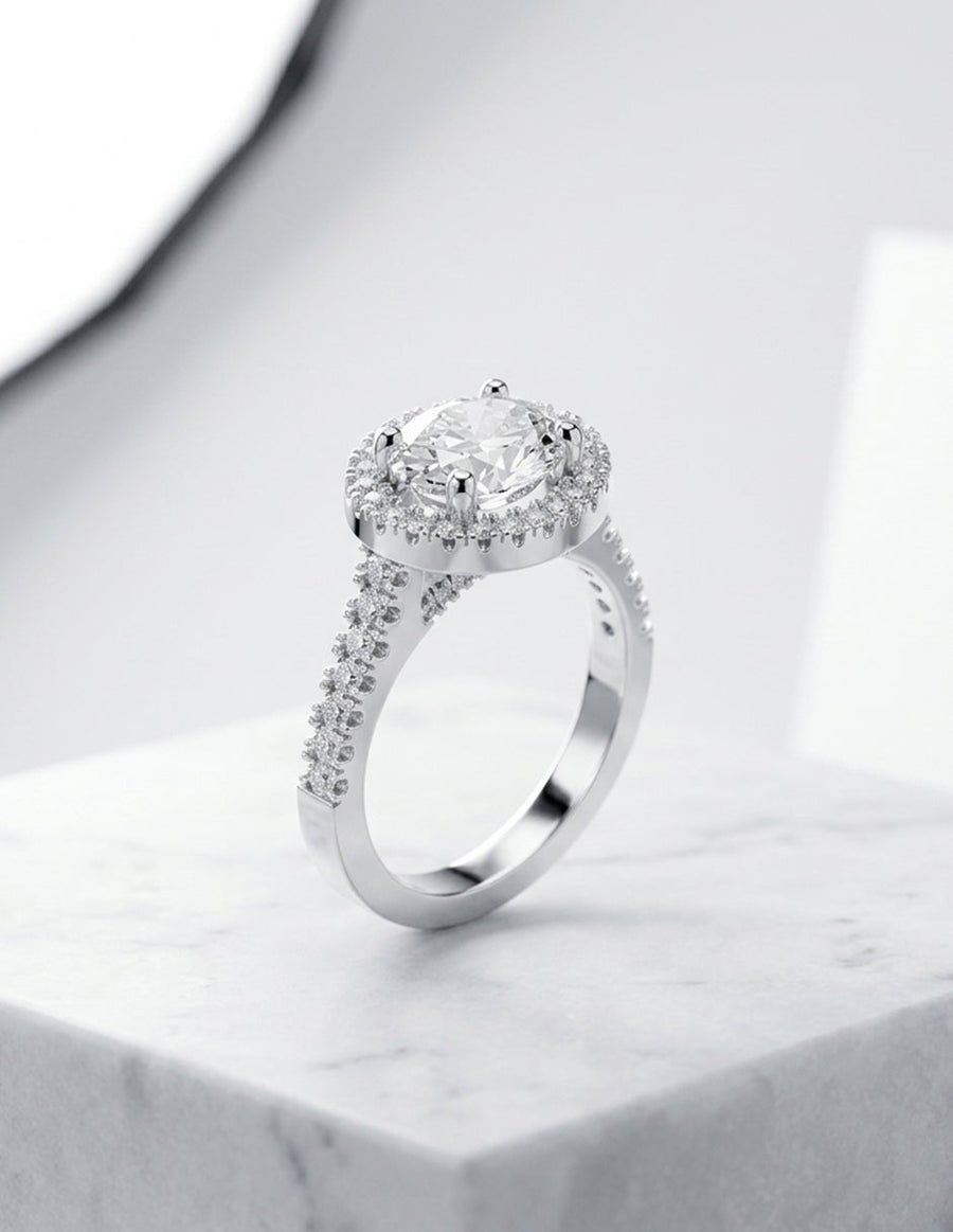 Anillo de compromiso - halo - AMORE384-OV-LG