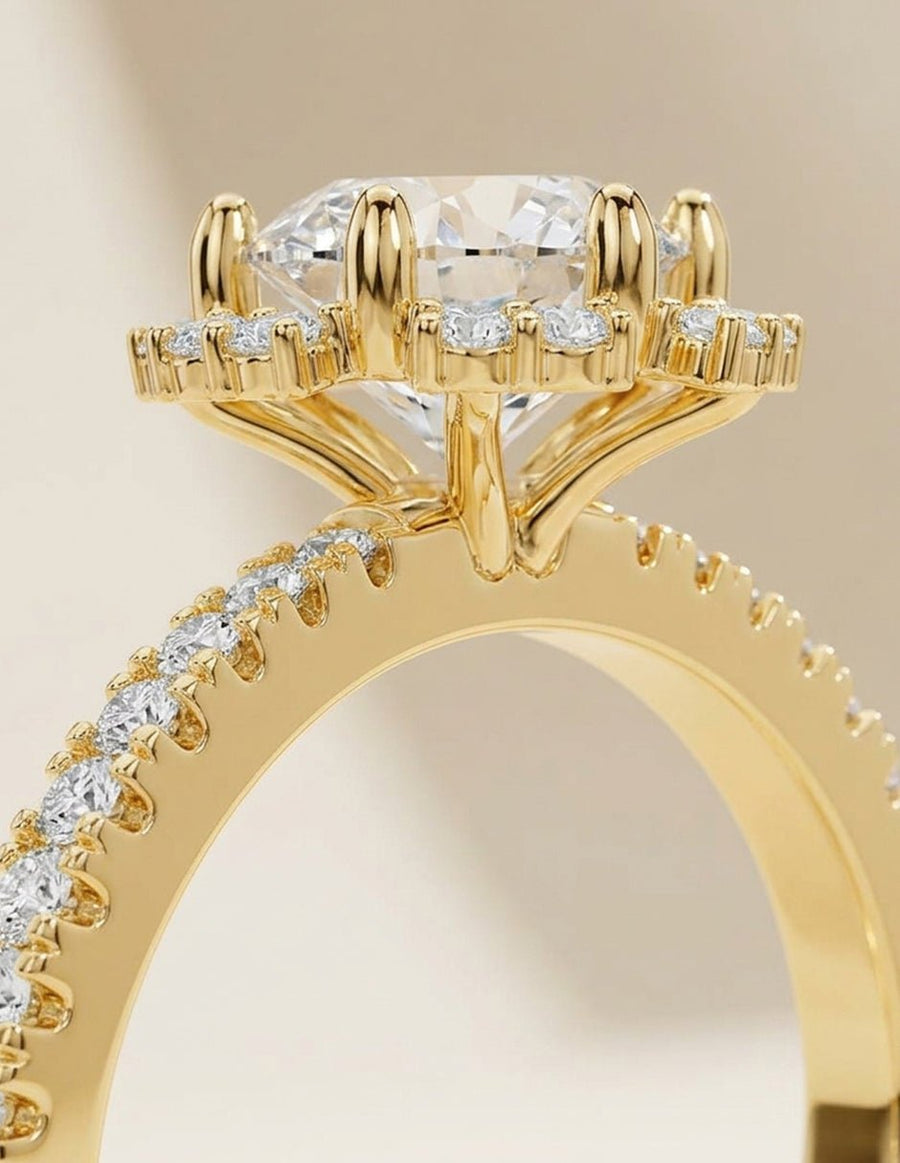 Anillo de compromiso - halo - AMORE385-RD-LG
