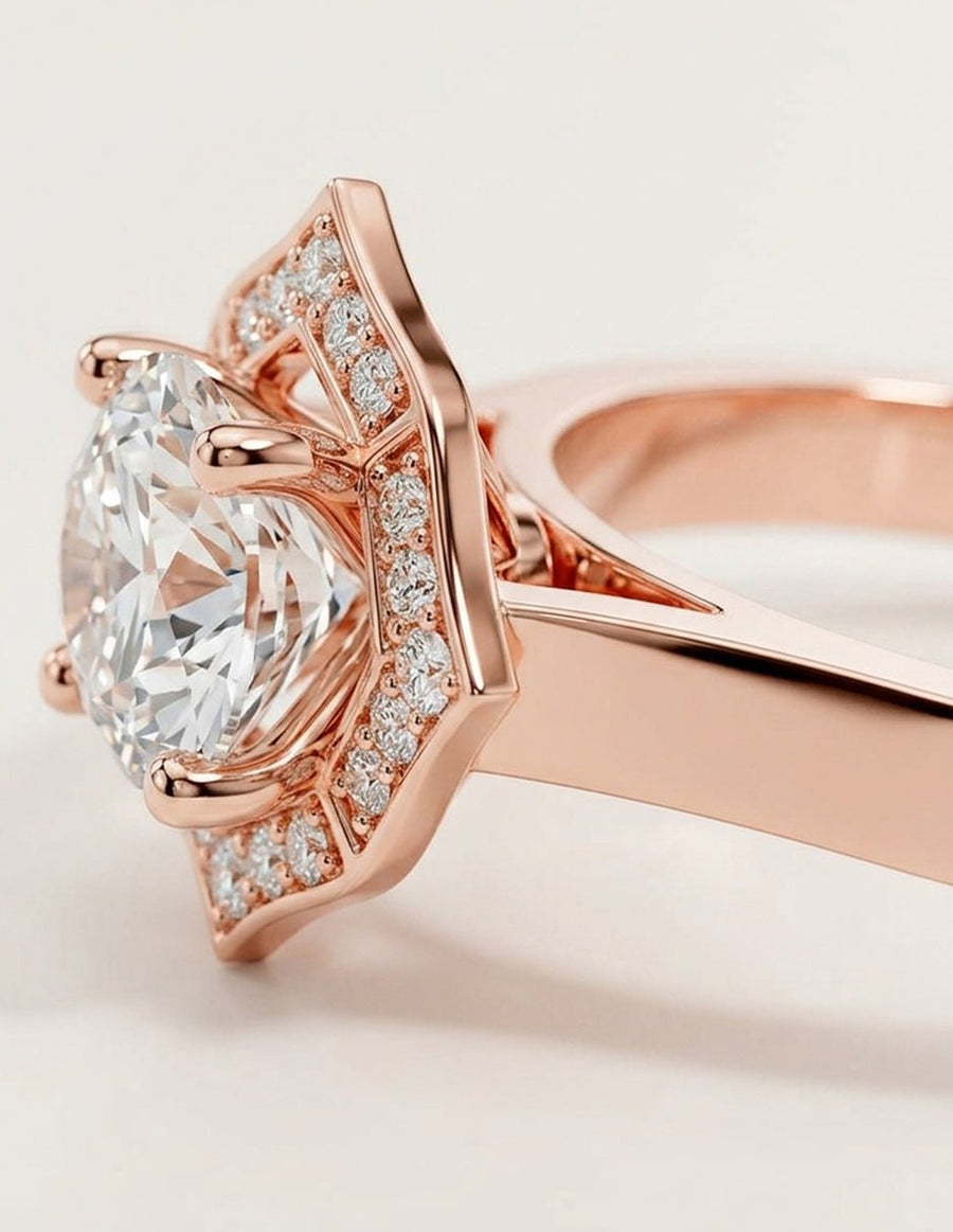 Anillo de compromiso - halo - AMORE386-RD-LG