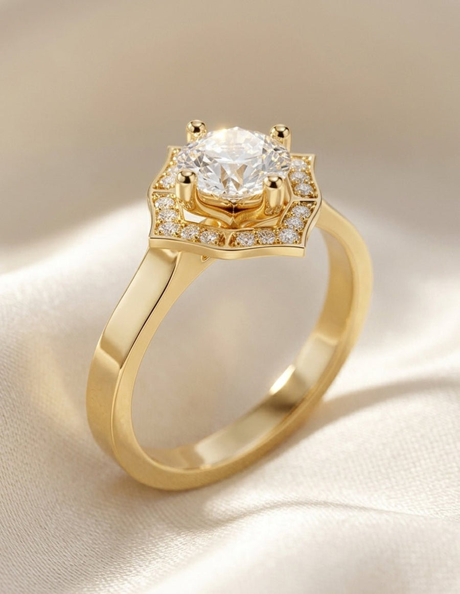 Anillo de compromiso - halo - AMORE386-RD-LG
