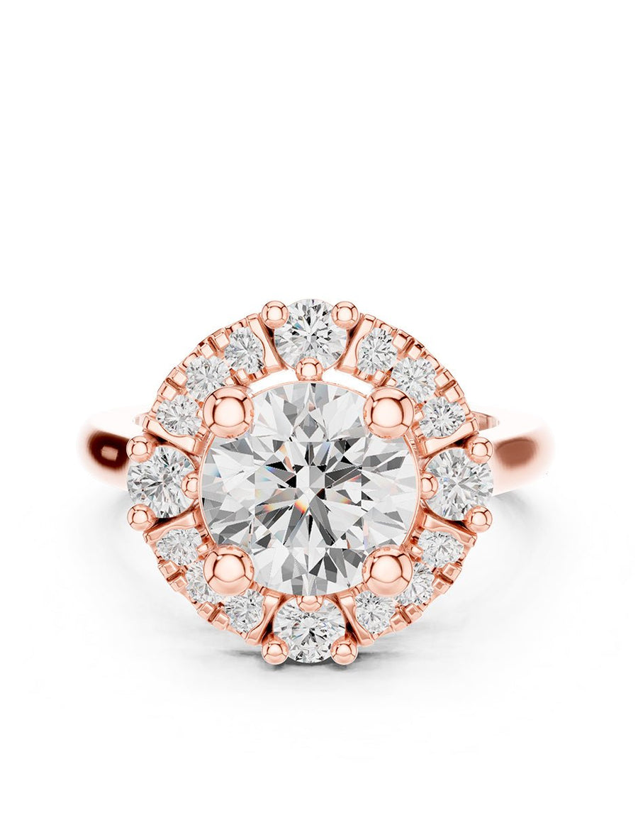 Anillo de compromiso - halo - AMORE389-RD-LG