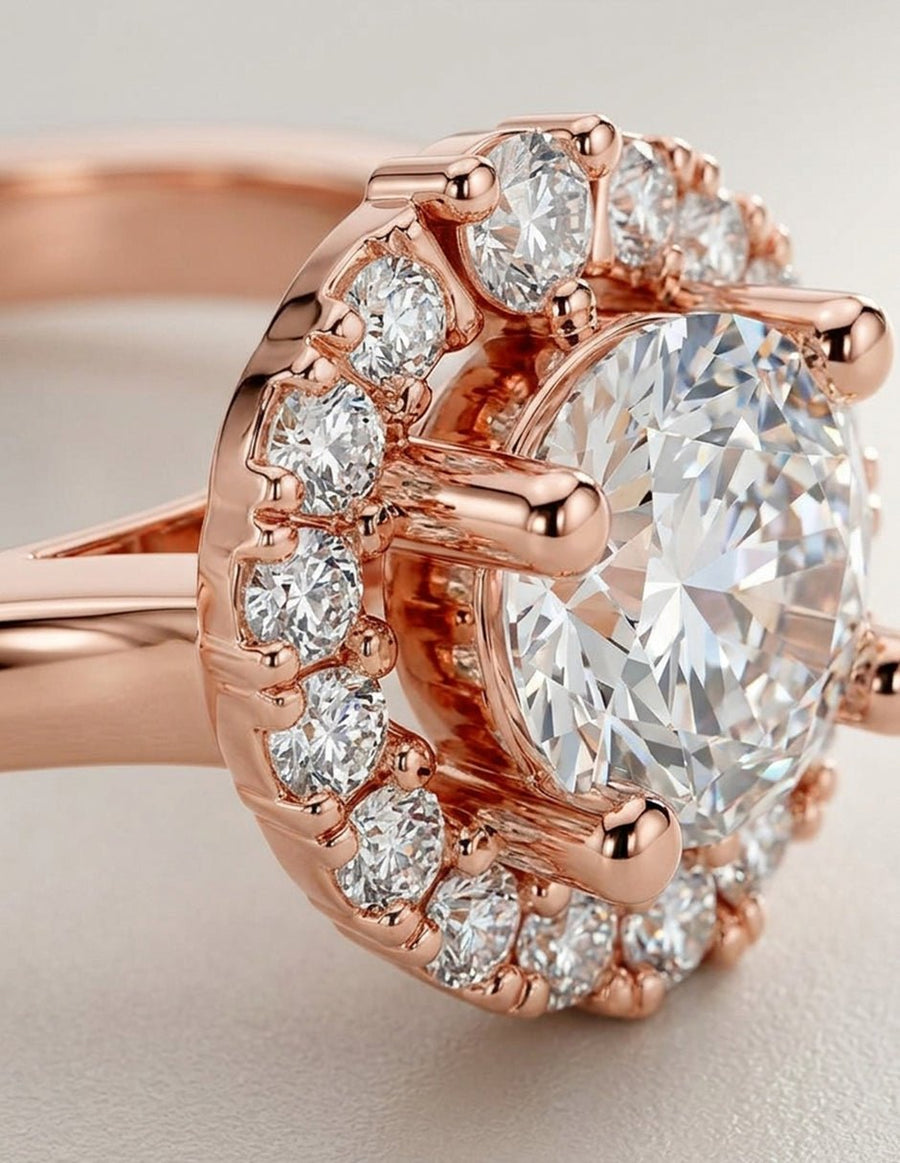 Anillo de compromiso - halo - AMORE389-RD-LG