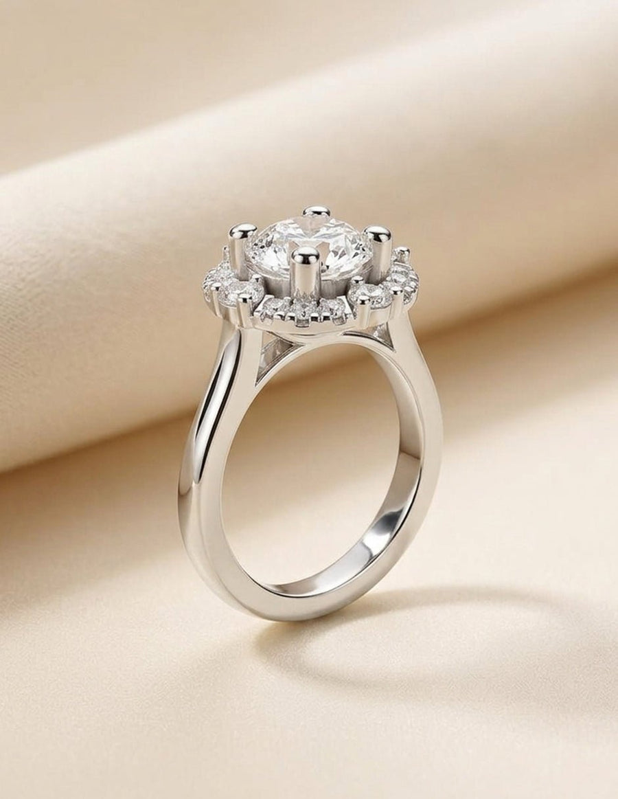 Anillo de compromiso - halo - AMORE389-RD-LG