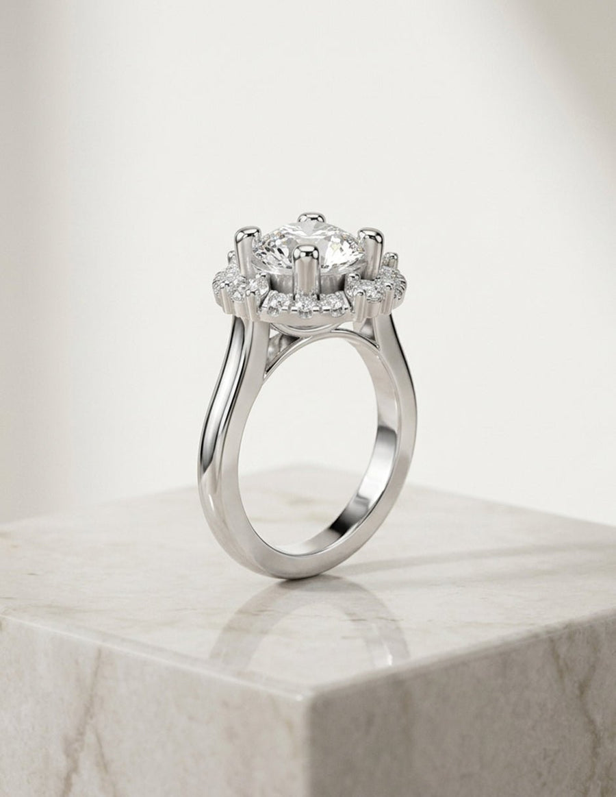 Anillo de compromiso - halo - AMORE389-RD-LG