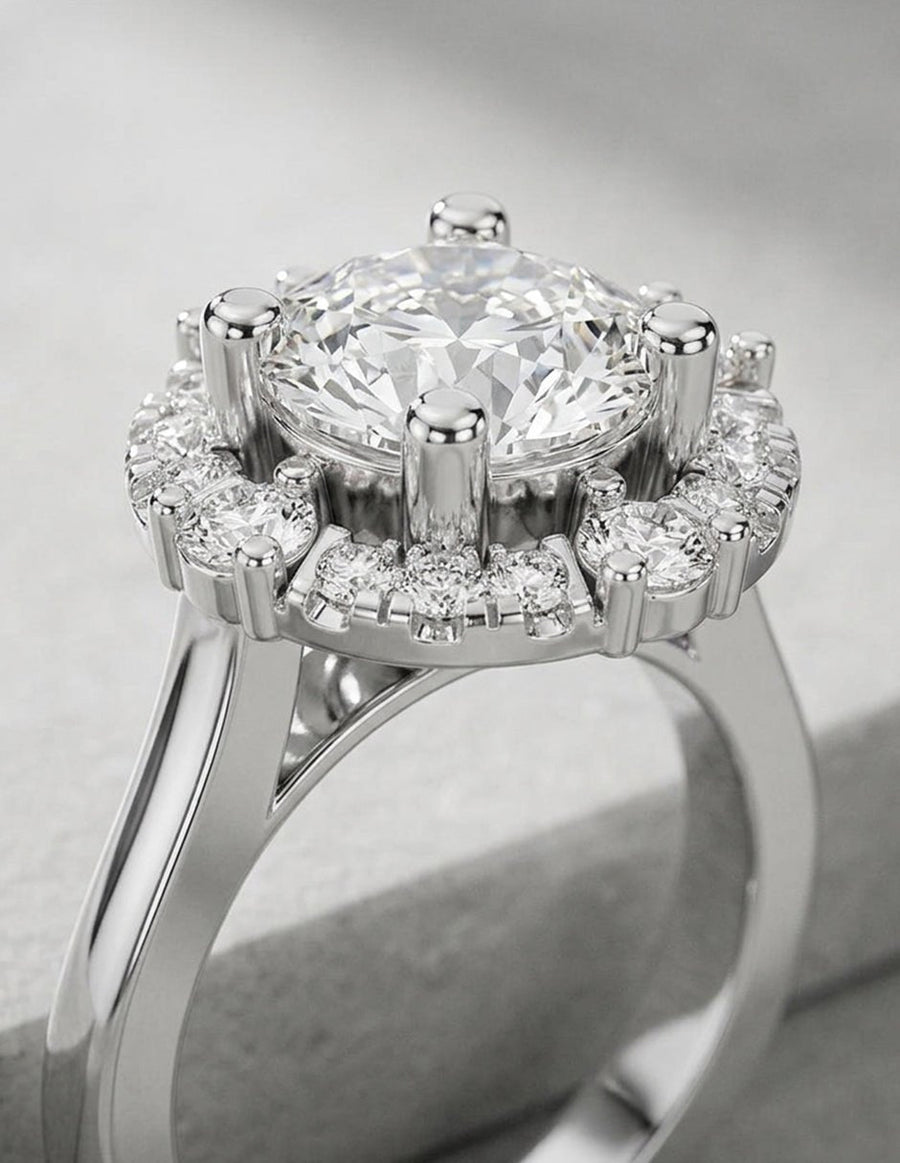 Anillo de compromiso - halo - AMORE389-RD-LG