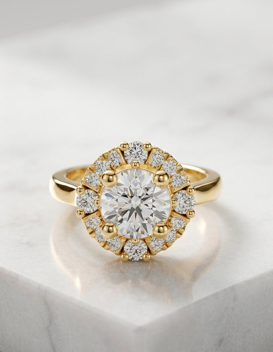 Anillo de compromiso - halo - AMORE389-RD-LG