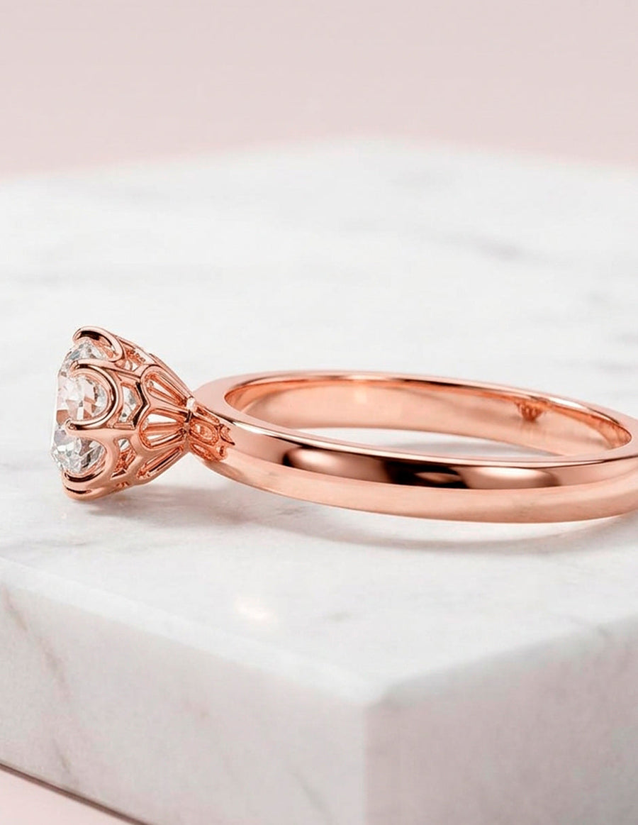 Anillo de Compromiso - solitario - AMORE39-RD-CZ