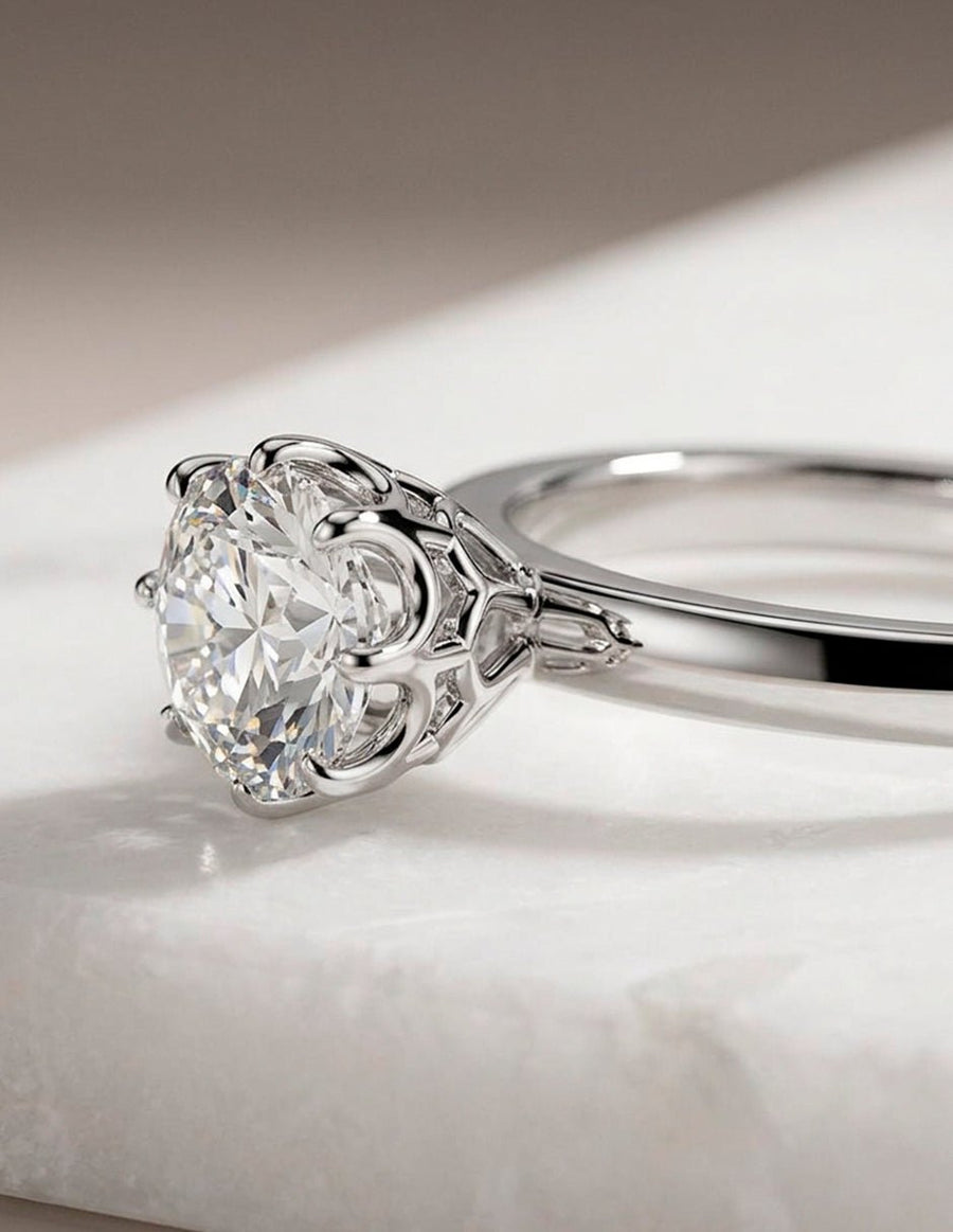 Anillo de Compromiso - solitario - AMORE39-RD-CZ
