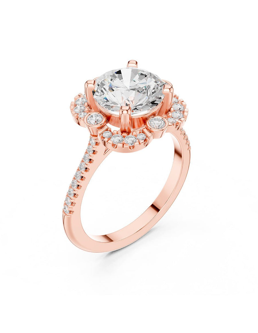 Anillo de compromiso - halo - AMORE390-RD-LG