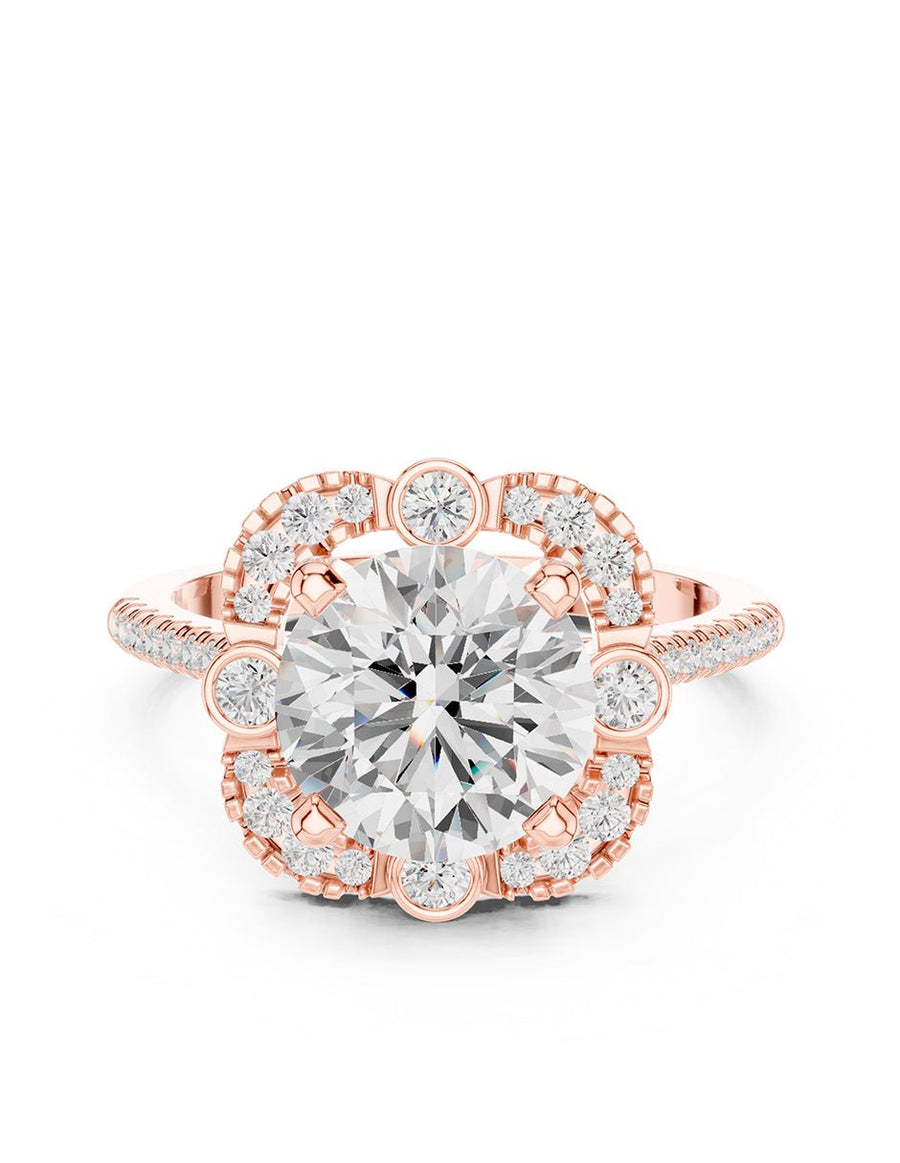 Anillo de compromiso - halo - AMORE390-RD-LG